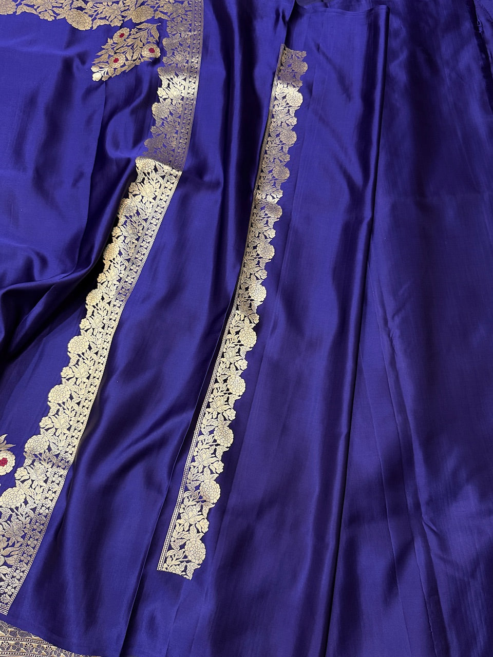 Royal Blue Handwoven Pure Banarasi Mashru Silk Saree