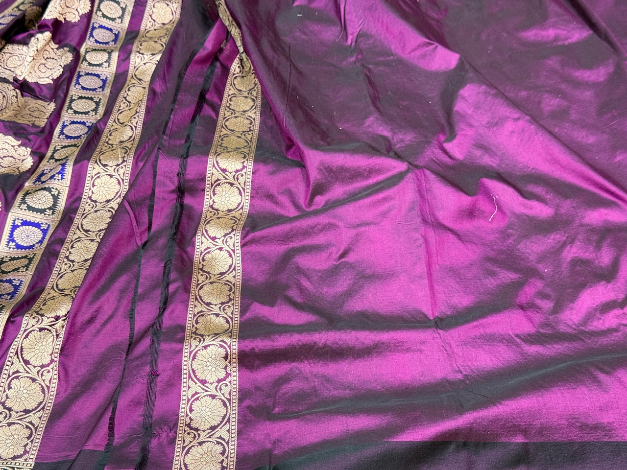 Multicolour Banarasi Pure Silk Saree – Cutwork Weave in 100% Pure Katan Silk
