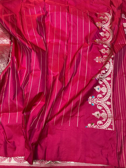 Ruby Red Handwoven Pure Banarasi Silk Saree