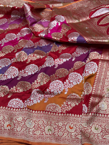 Red Rangkaat Handwoven Pure Banarasi Saree