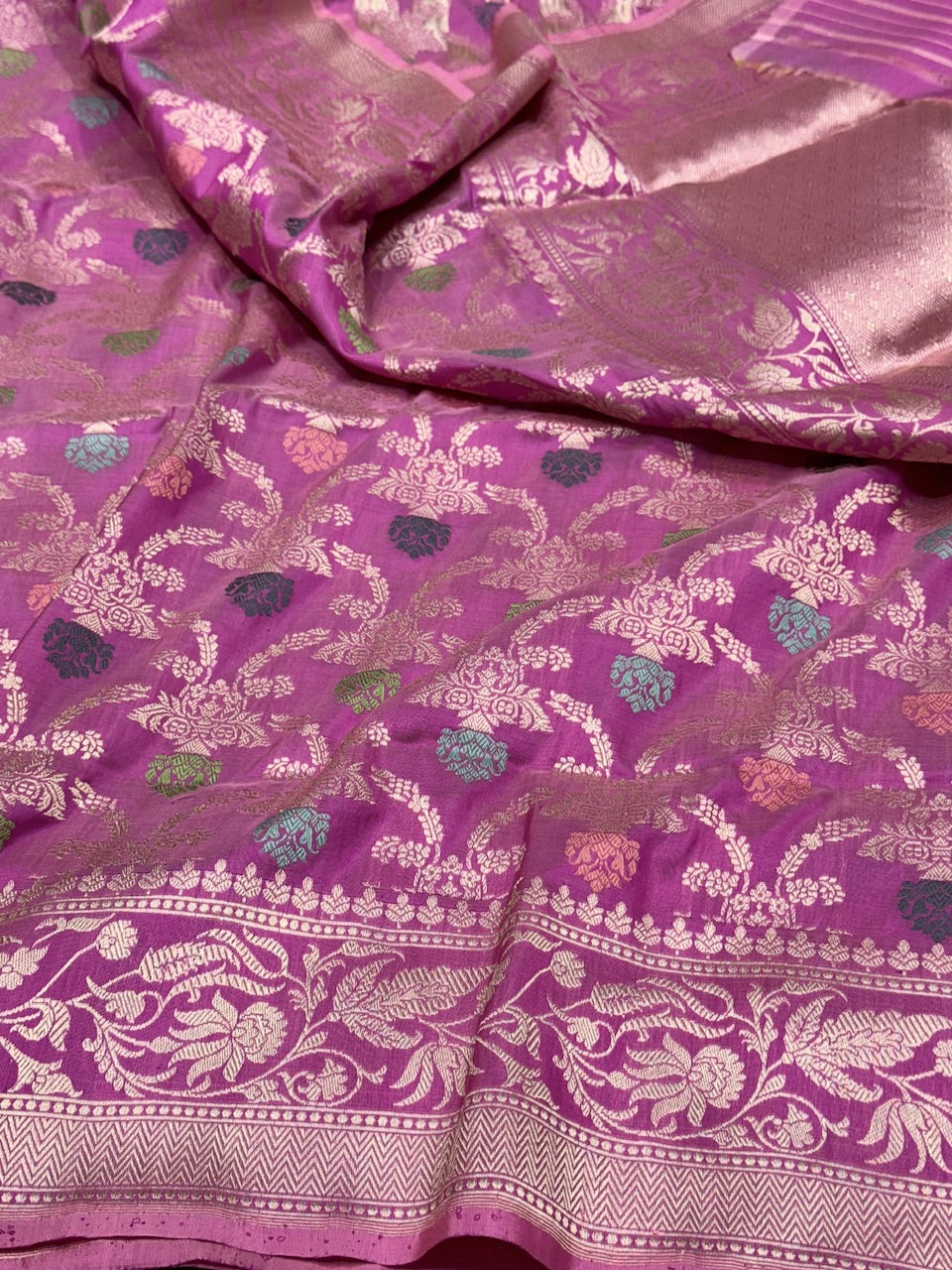 Pastel Pink Handwoven Pure Silk Saree