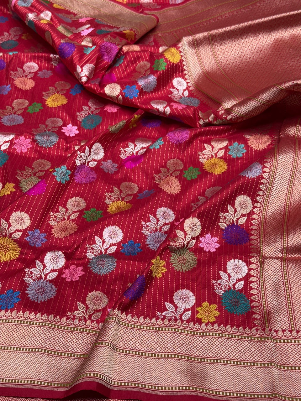 Red Handwoven Banarasi Pure Katan Silk Saree