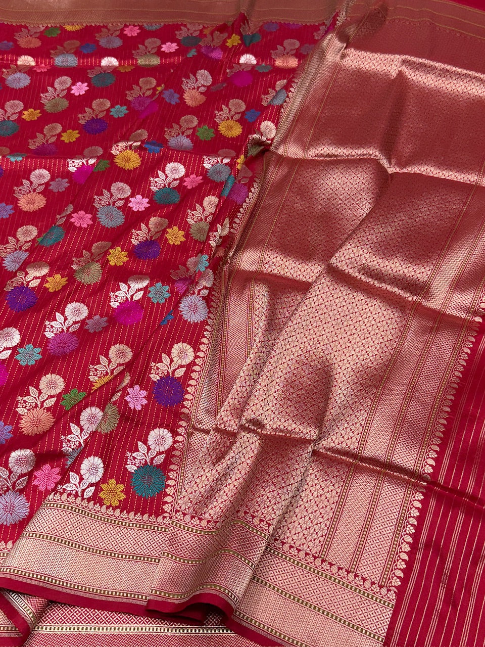Red Handwoven Banarasi Pure Katan Silk Saree
