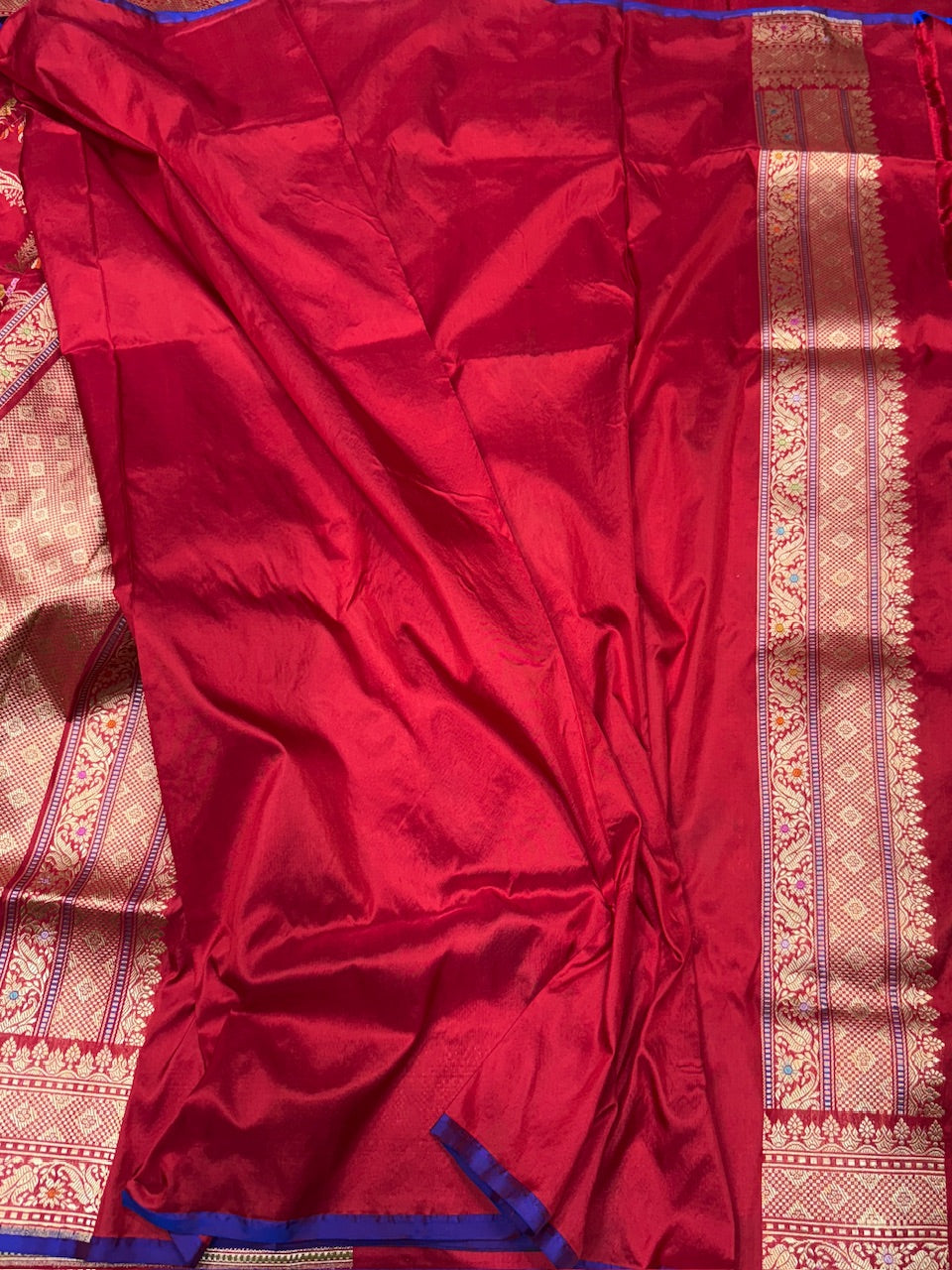 Deep Red Handwoven Banarasi Pure Katan Silk Saree
