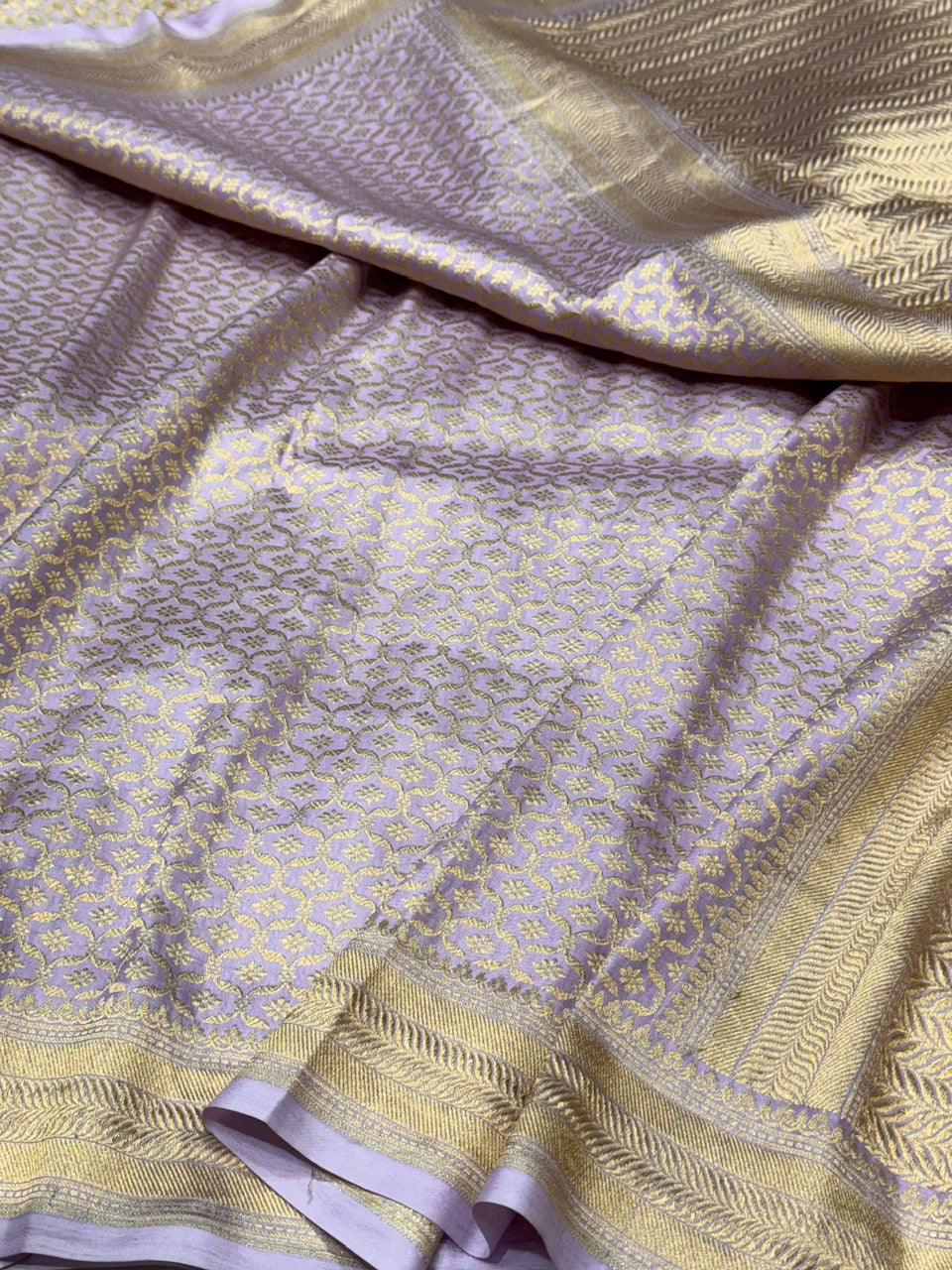 Lavender Pure Silk Brocade Saree