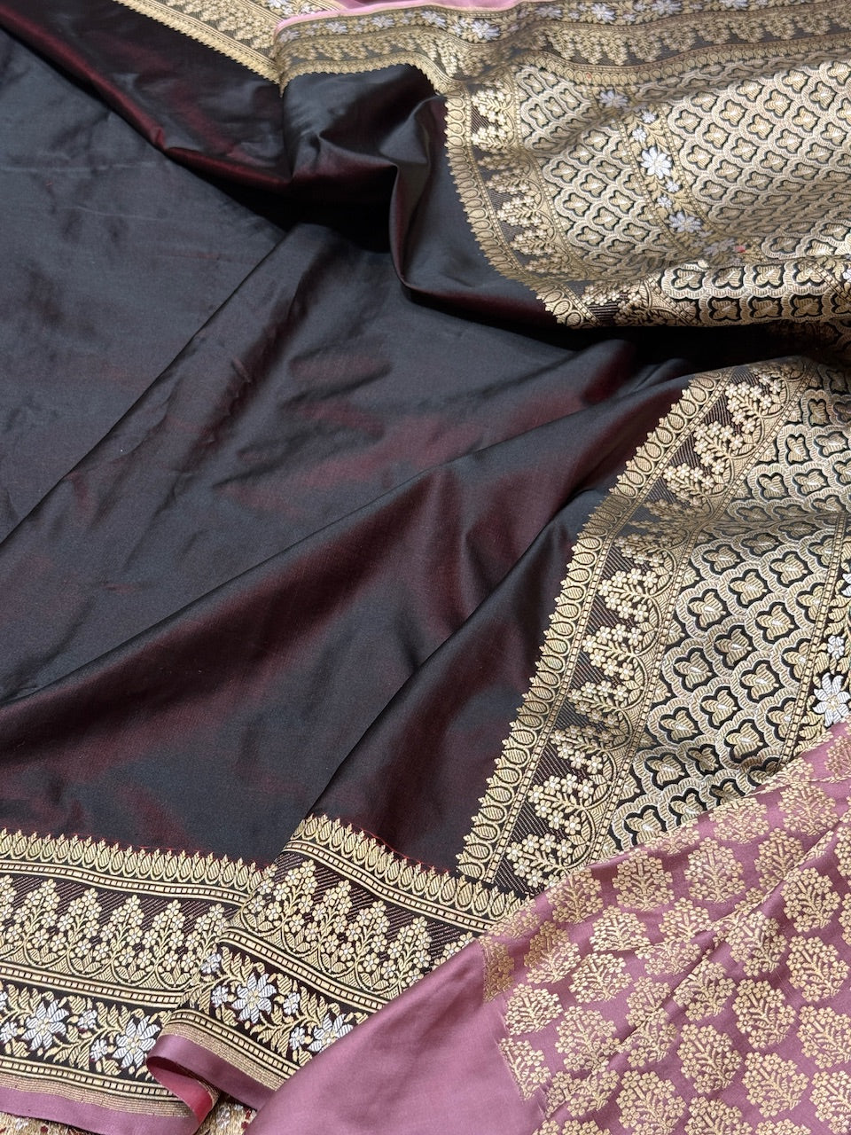 Handwoven Banarasi Pure Mashru Satin Silk Saree