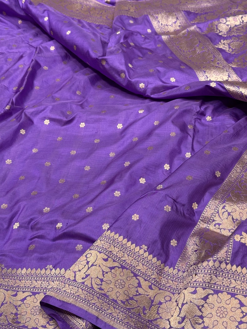 Lavender Pure Silk Saree