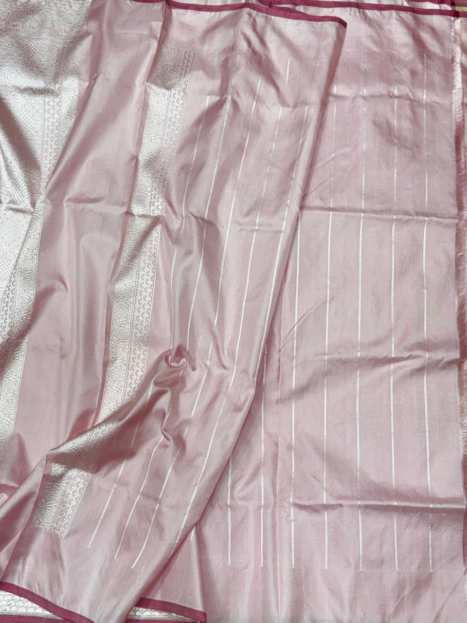 Peach Ektara Handwoven Pure Banarasi Silk Saree
