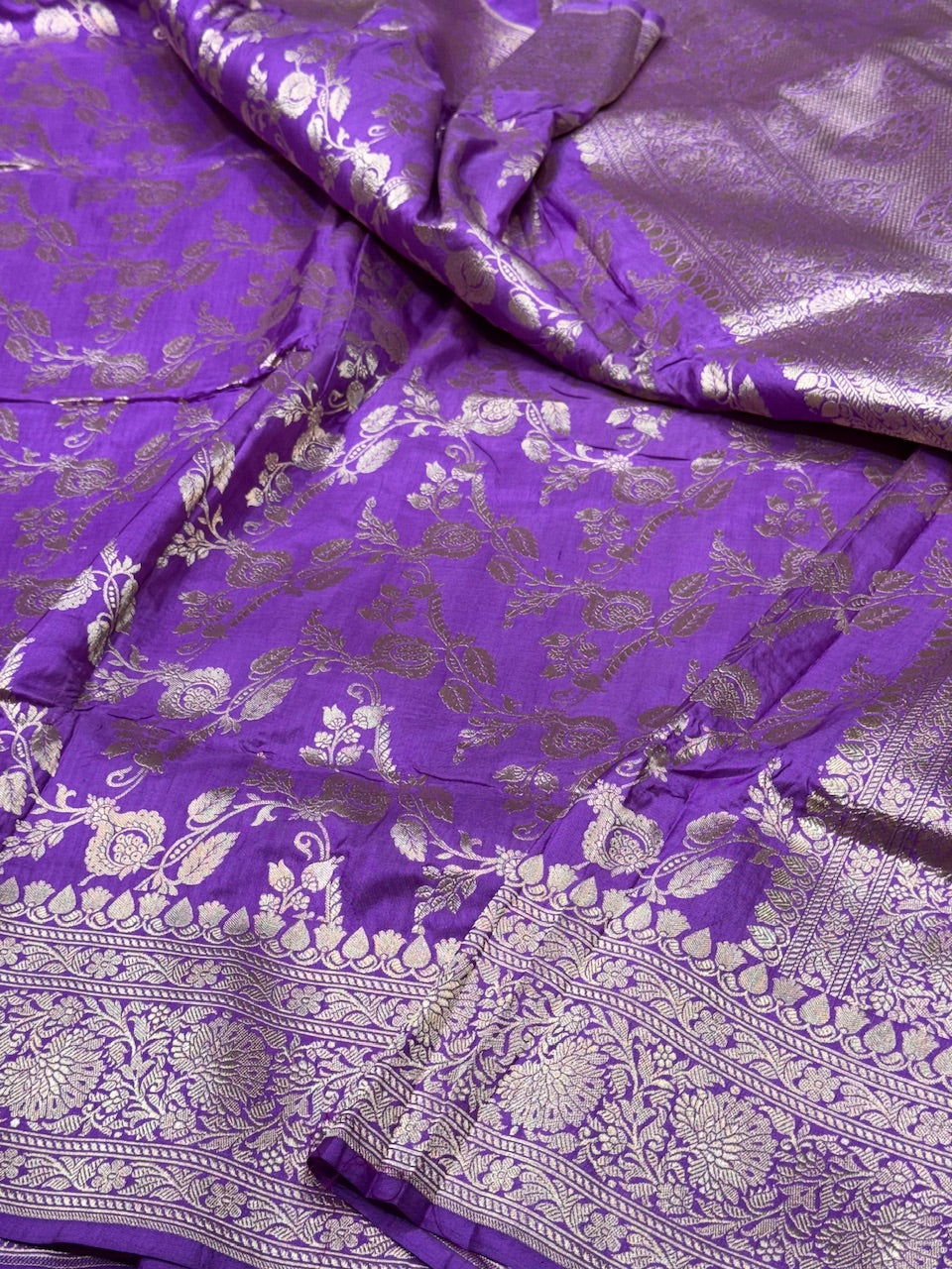 Lavender Pure Silk Saree