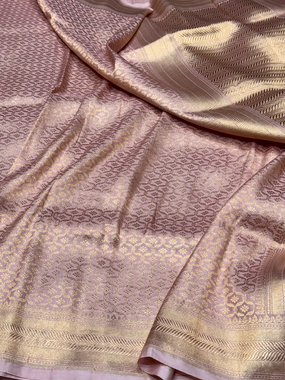 Lavender Pure Silk Brocade Saree