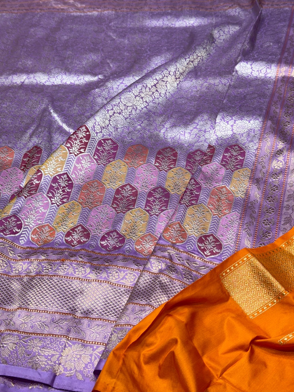 Lavender Handwoven Banarasi Silk Saree