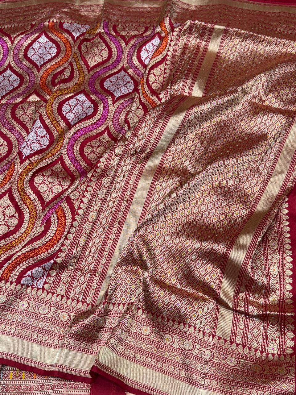 Red Handwoven Pure Banarasi Silk Saree