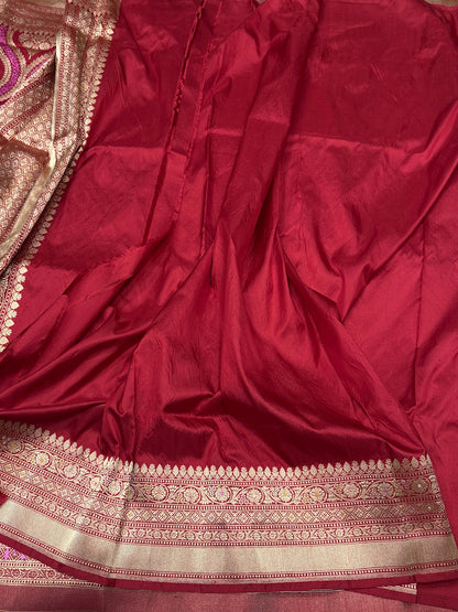 Red Handwoven Pure Banarasi Silk Saree