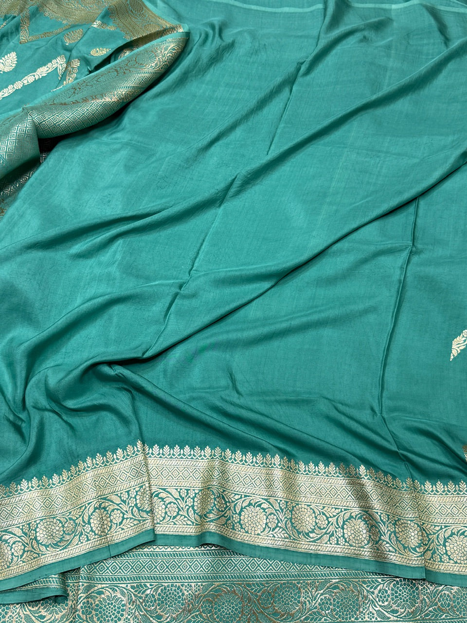 Sea Green Handwoven Pure Georgette Saree