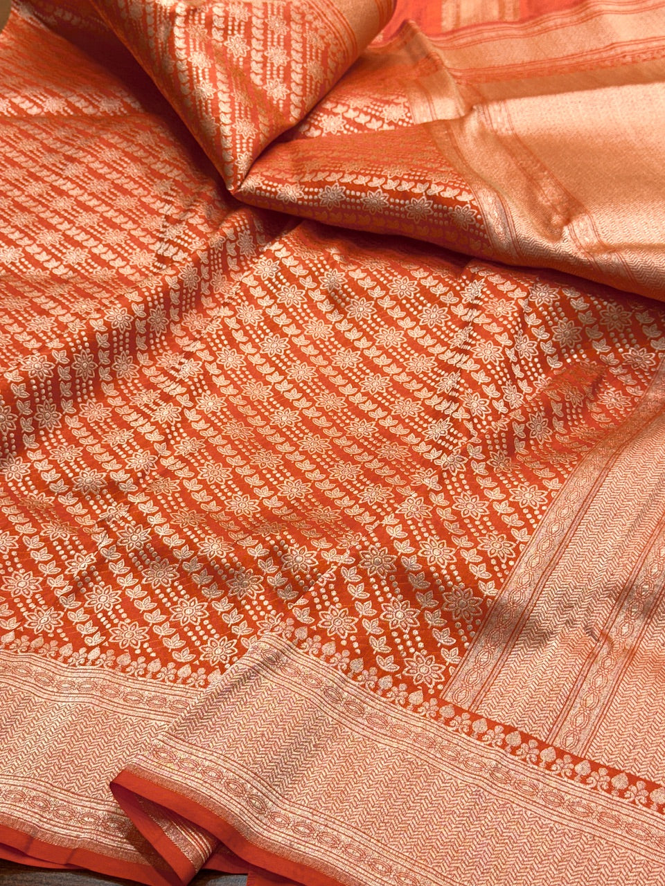 Banarasi Pure Silk Brocade Saree – Luxurious Katan Silk with Intricate Brocade Weave