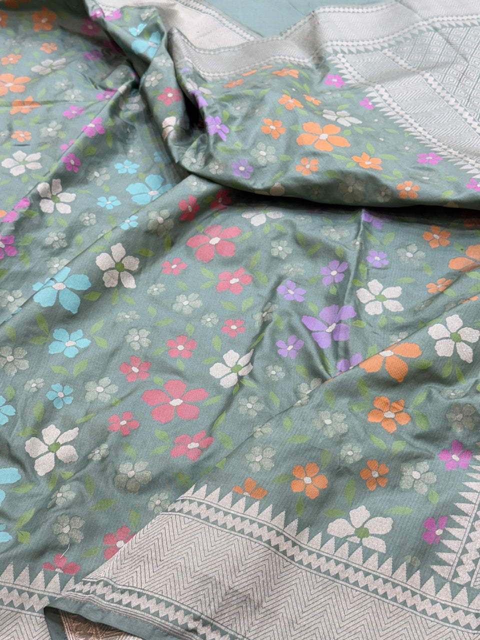 Olive Green Ektara Silk Saree