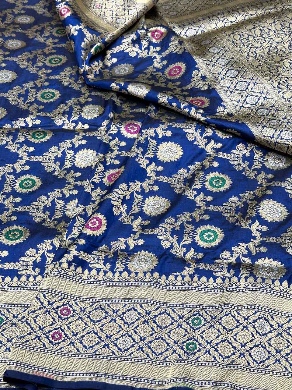 Royal Blue Minakari Pure Silk Saree