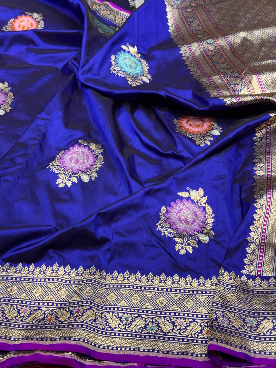 Royal Blue Handwoven Banarasi Pure Silk Saree