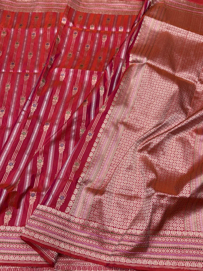 Red Handwoven Pure Banarasi Silk Saree