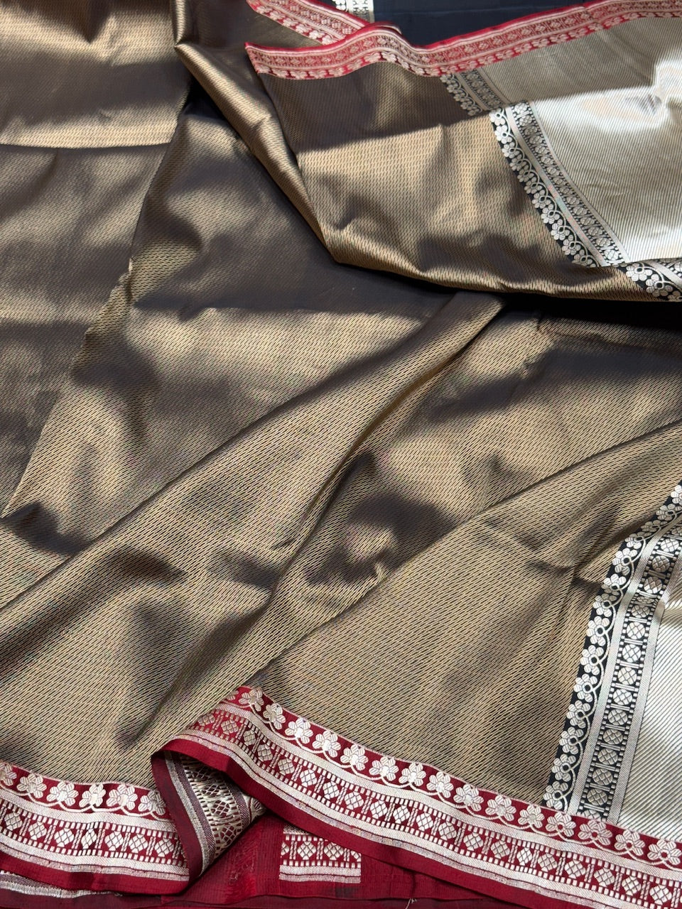 Black Handwoven Pure Silk Brocade Saree