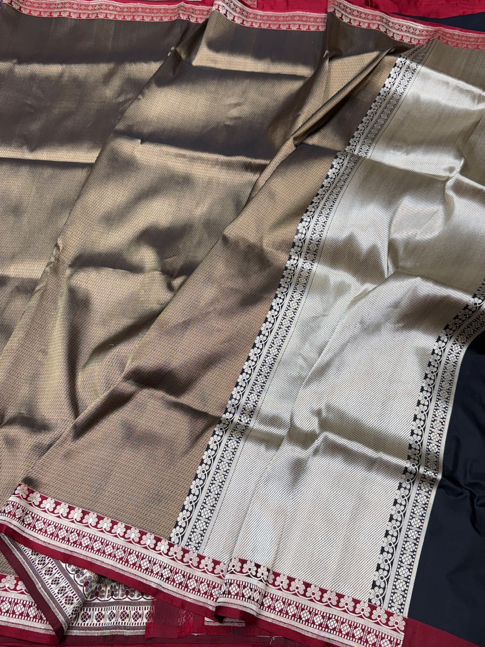 Black Handwoven Pure Silk Brocade Saree
