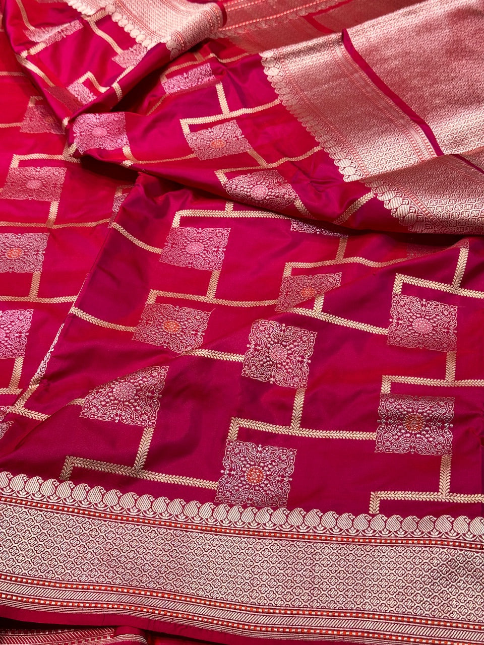 Ruby Red Handwoven Pure Silk Saree