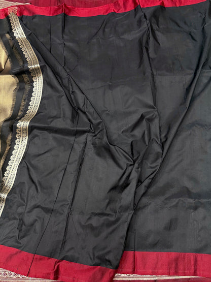 Black Handwoven Pure Silk Brocade Saree
