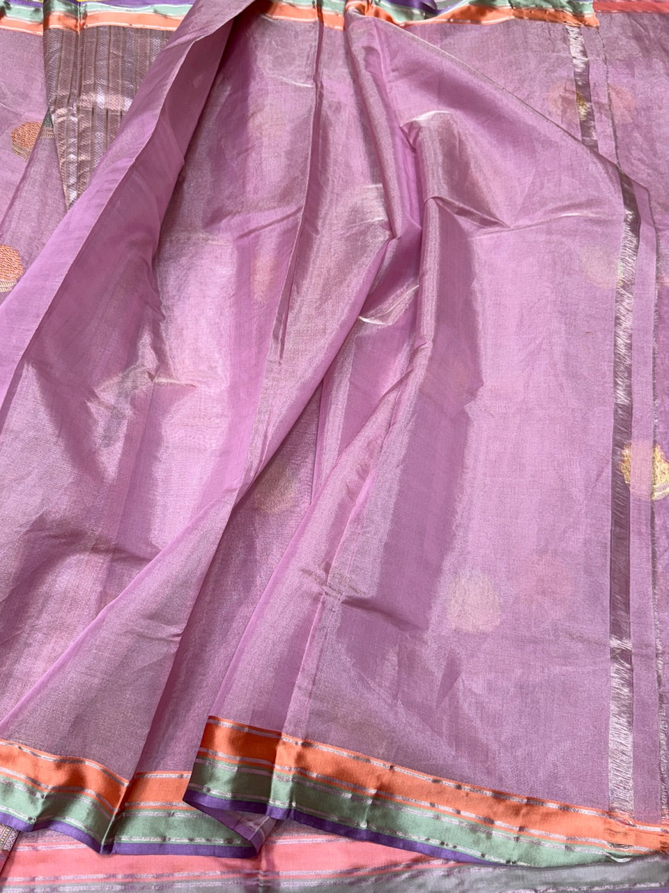 Baby Pink Handwoven Pure Banarasi Ektara Tissue Silk Saree