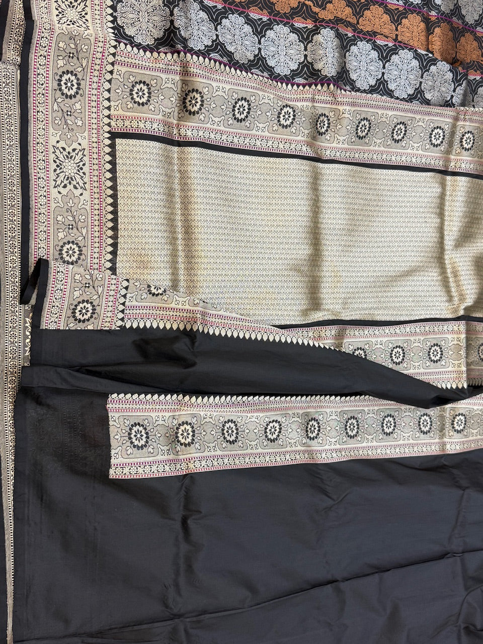 Black Handwoven Pure Silk Brocade Saree