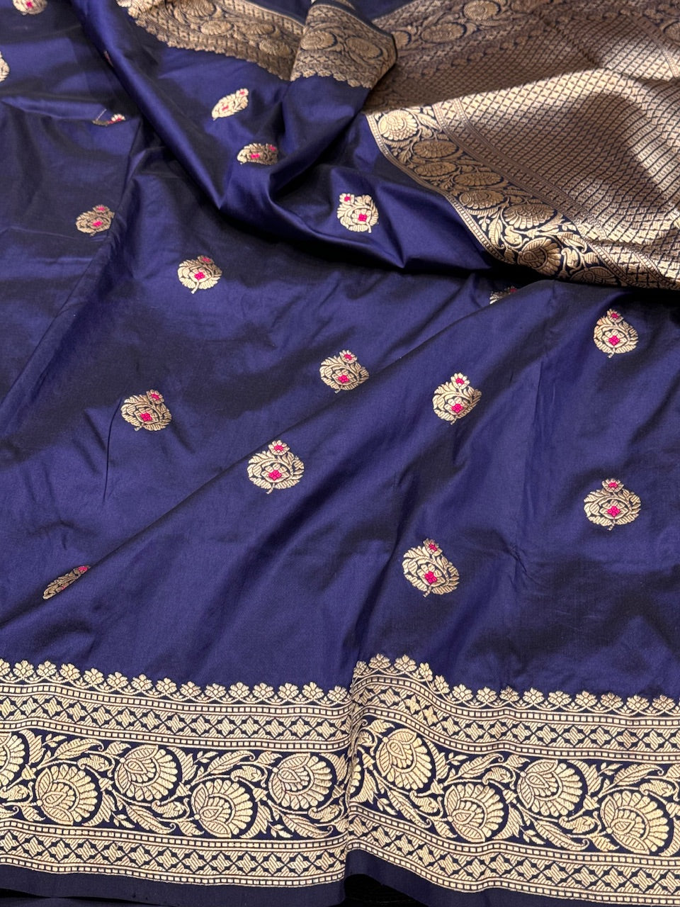 Royal Blue Handwoven Banarasi Silk Saree