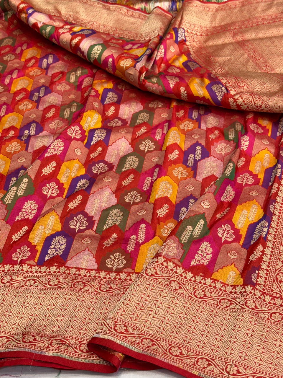 Red Rangkaat Pure Banarasi Silk Saree
