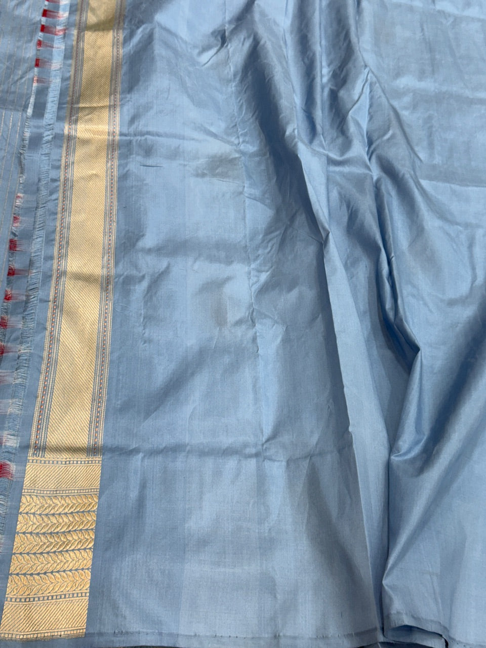 Powder Blue Handwoven Banarasi Pure Silk Saree