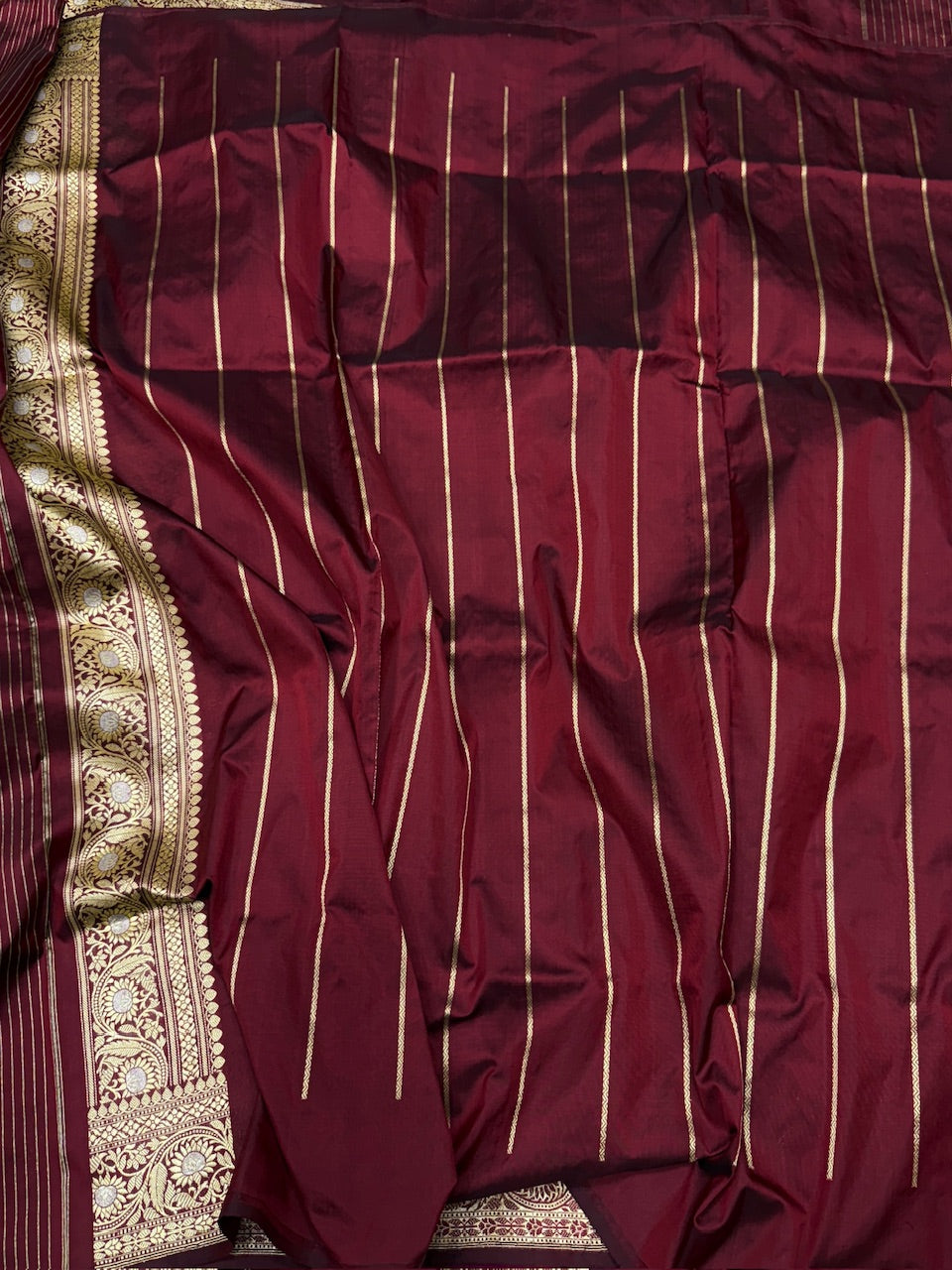 Maroon Handwoven Pure Banarasi Silk Saree