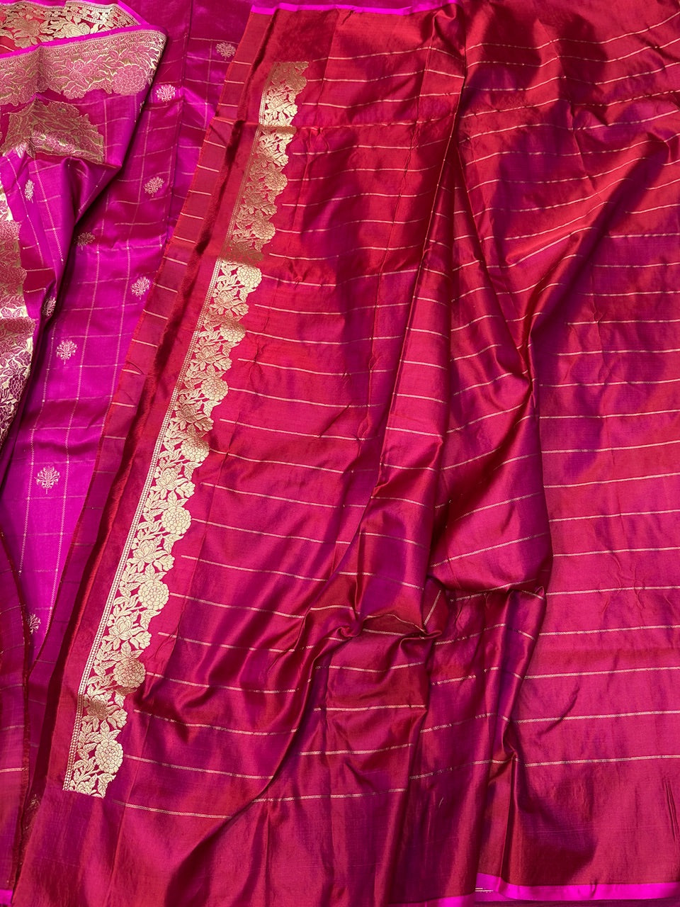 Red Handwoven Pure Banarasi Satin Silk Saree