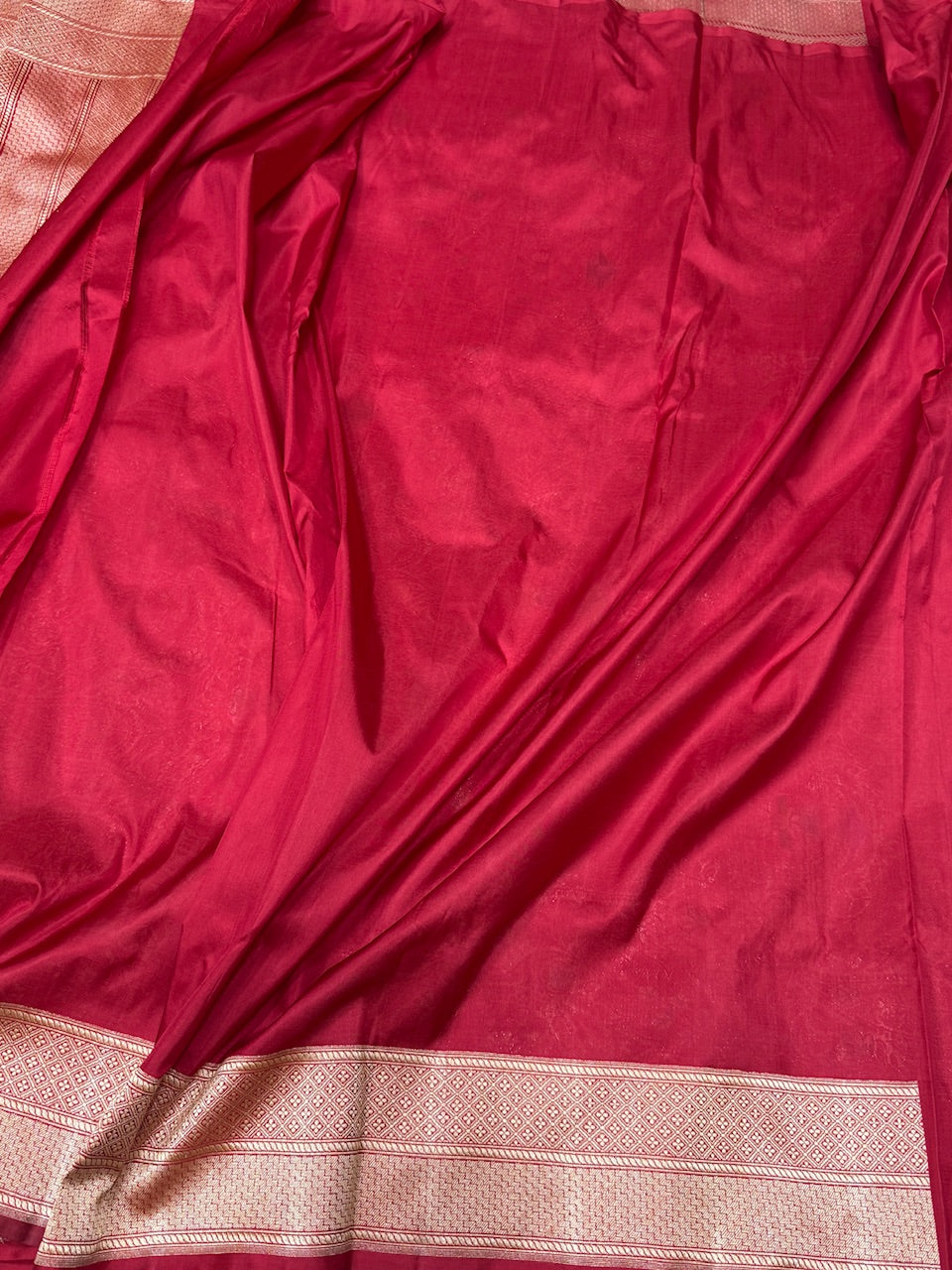 Red Handwoven Pure Banarasi Silk Brocade Saree