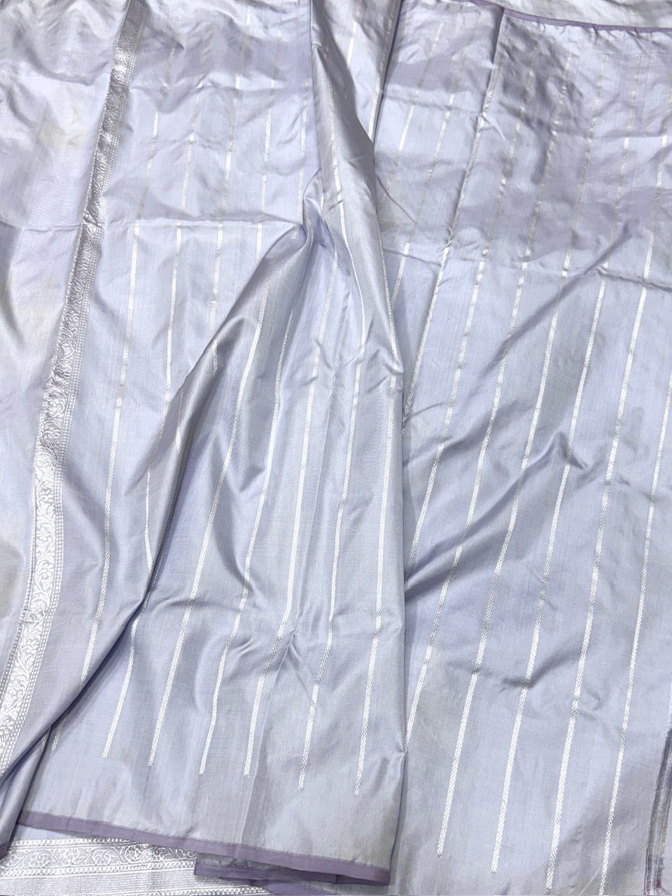 Cool Grey Handwoven Pure Banarasi Ektara Silk Saree