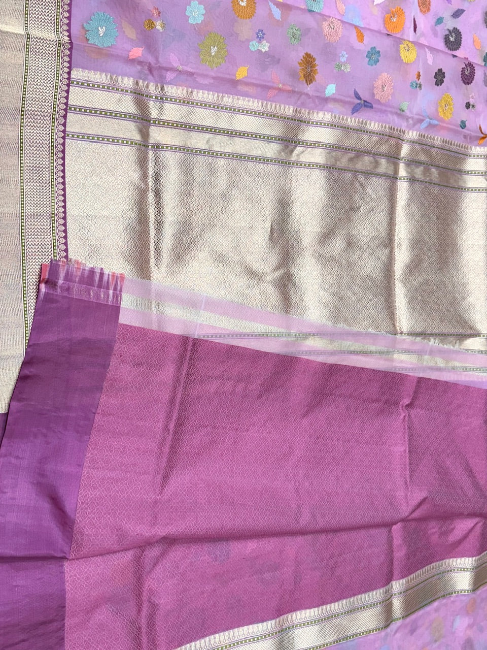 Baby Pink Handwoven Organza Saree