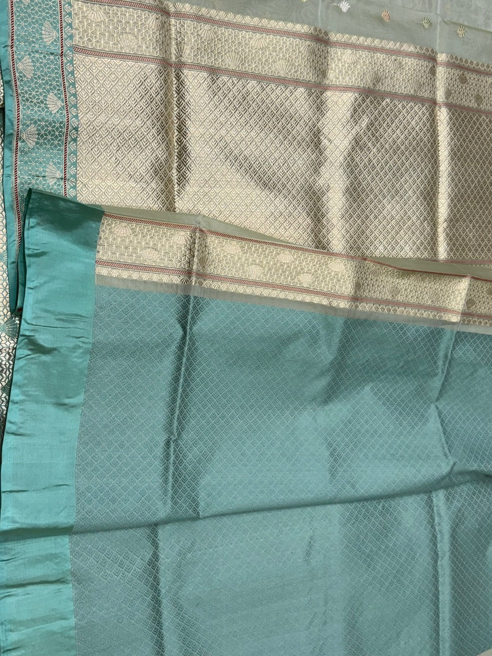 Pista Handwoven Organza Saree