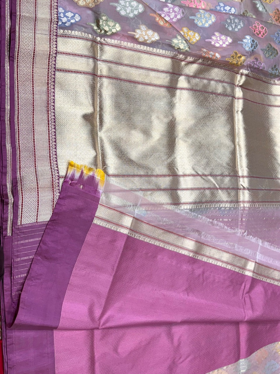 Mauve Handwoven Organza Saree