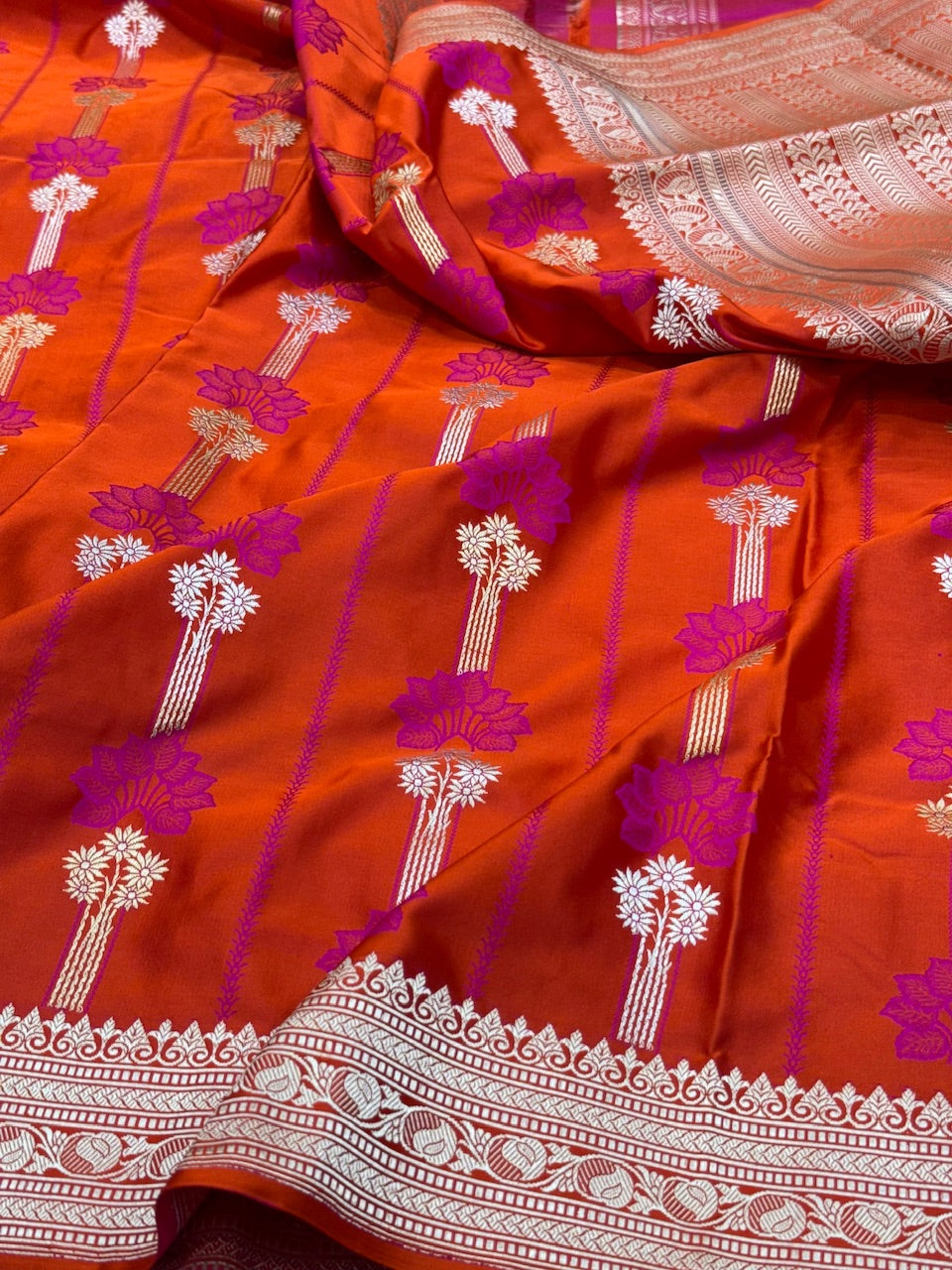 Handwoven Pure Banarasi Satin Silk Saree