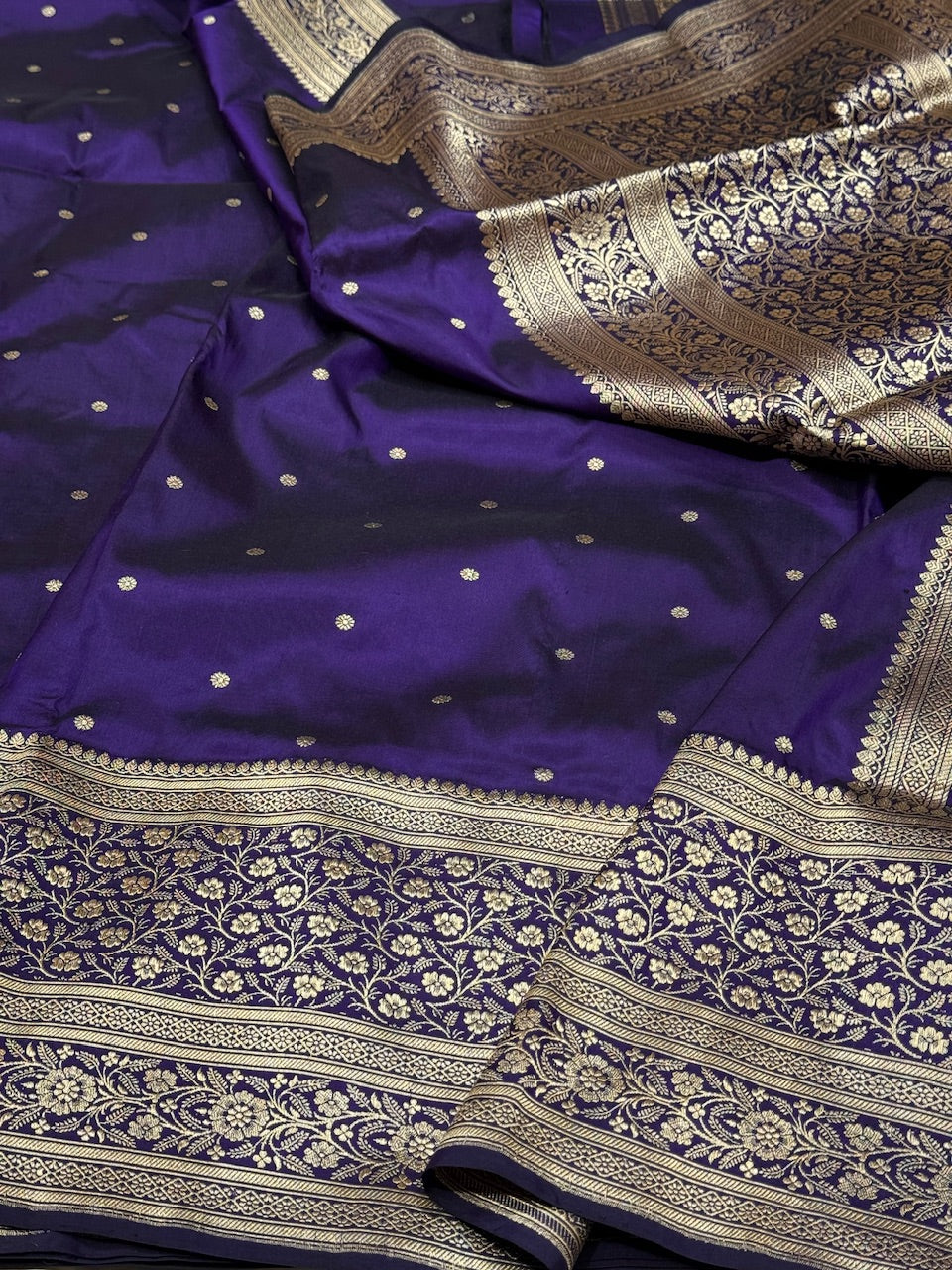 Purple Handwoven Banarasi Silk Saree