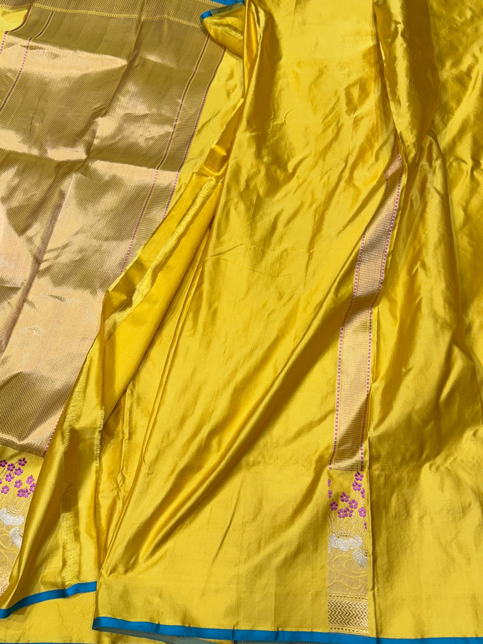 Handwoven Pure Banarasi Mashru Satin Silk Saree