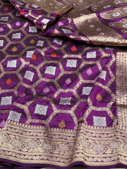 Magenta Handwoven Banarasi Silk Saree