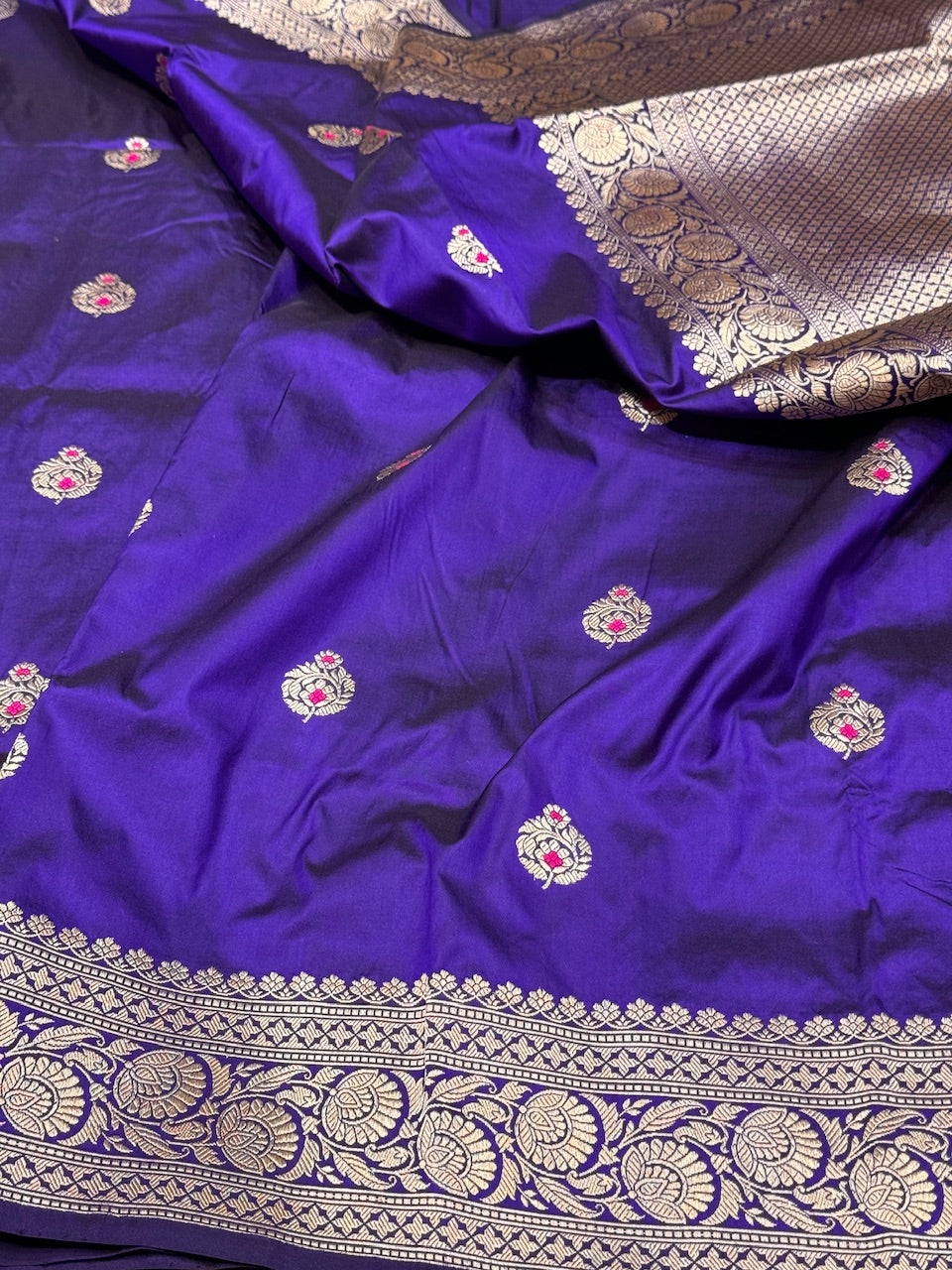 Purple Handwoven Banarasi Silk Saree