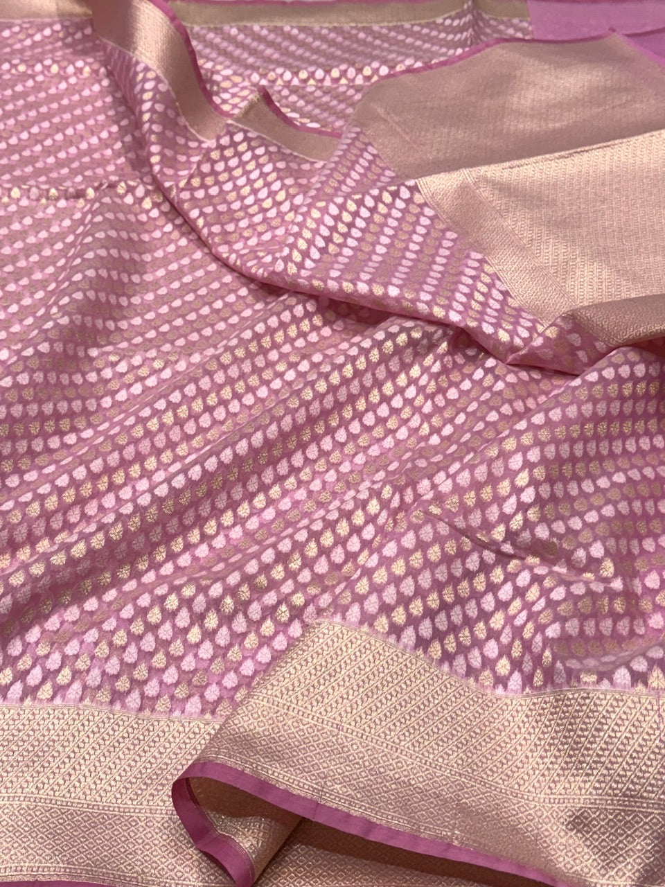 Pink Pure Kora Silk Cotton Saree