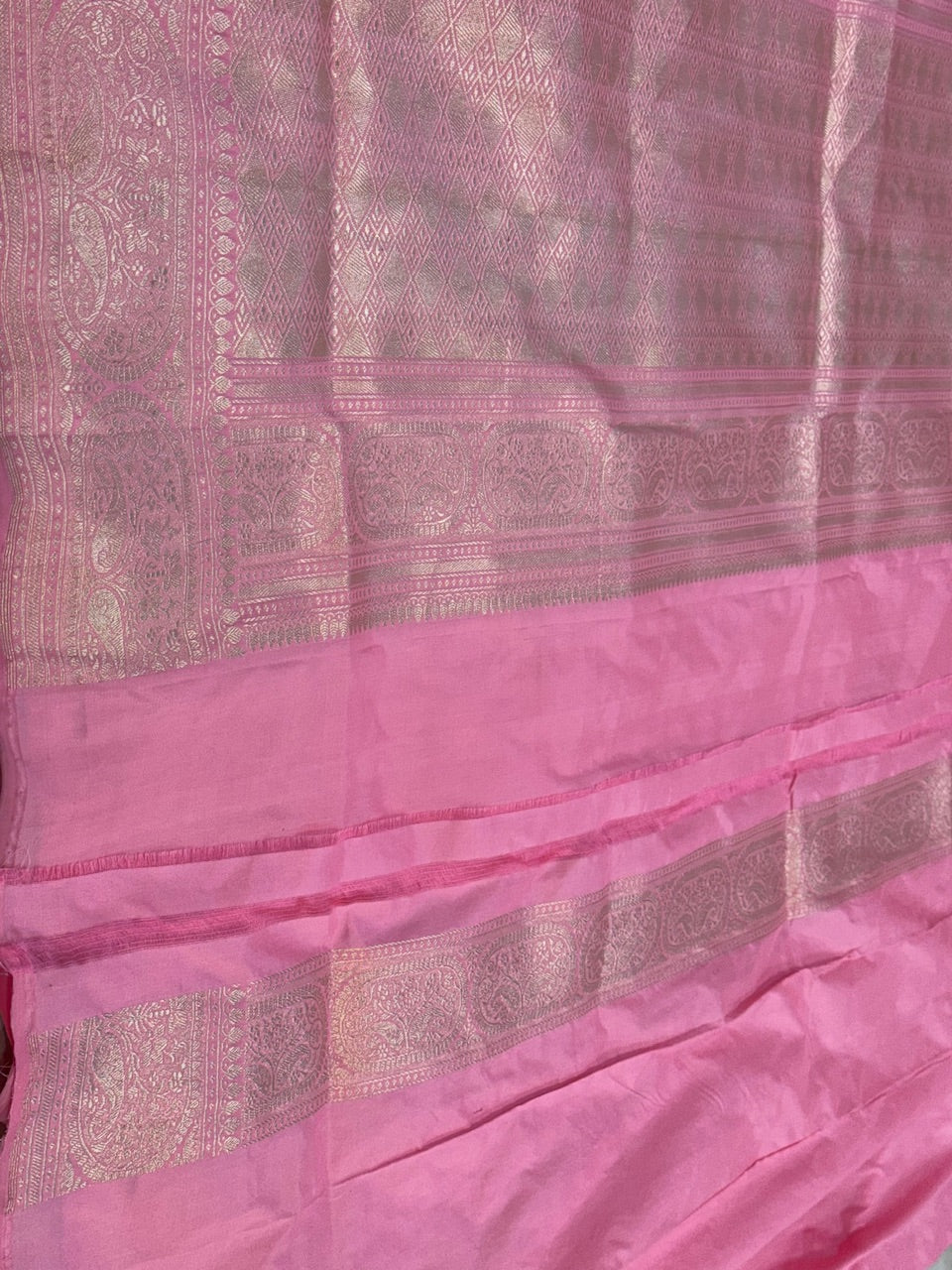 Barbie Pink Handwoven Pure Banarasi Silk Saree