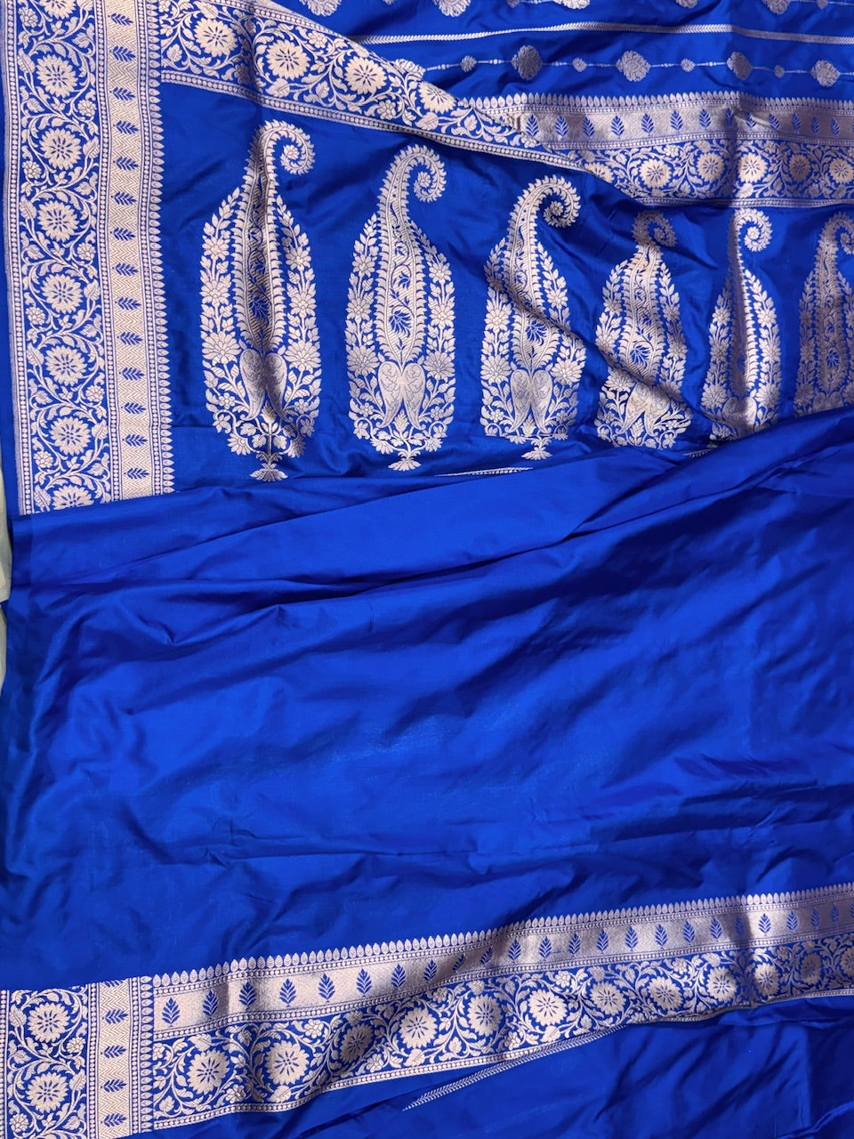 Royal blue Pure Silk Saree