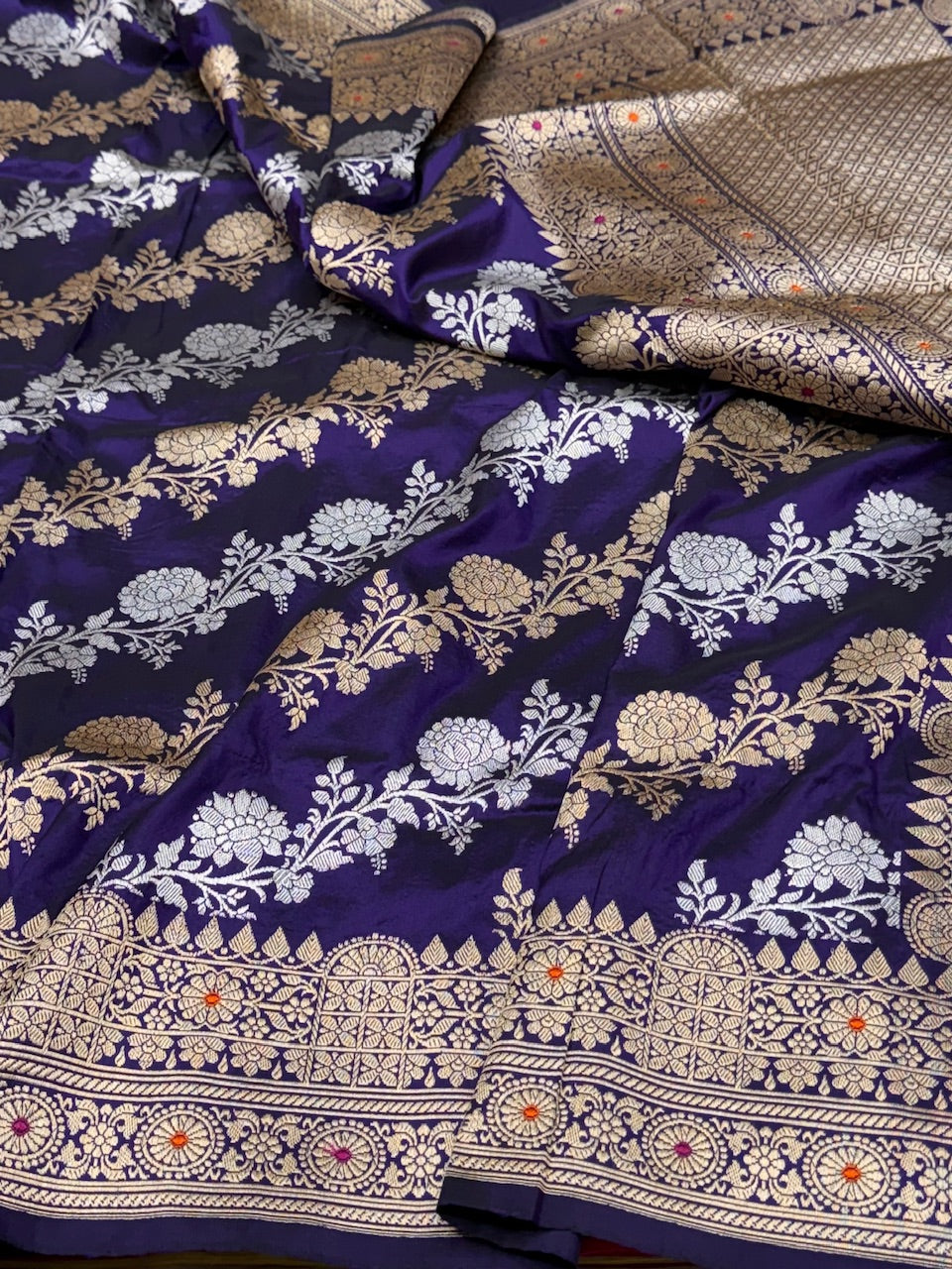 Purple Handwoven Banarasi Silk Saree