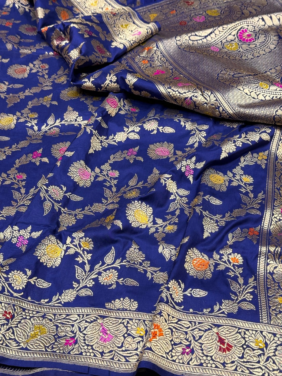 Royal Blue Handwoven Banarasi Silk Saree