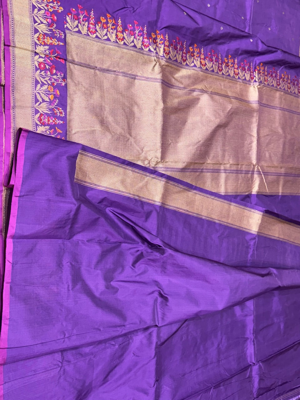 Purple Handwoven Banarasi Silk Saree